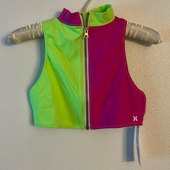 {Hurley x LoveShackFancy} Brand New Max Solid Blocked High Neck Bikini Top - Picture 12 of 15